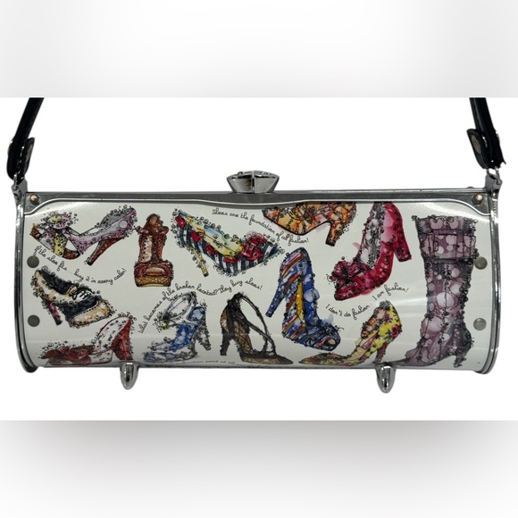 2008 LITTLE EARTH LittleEarth High Heel Shoes Clutch Metal Cylinder Purse 12.5\